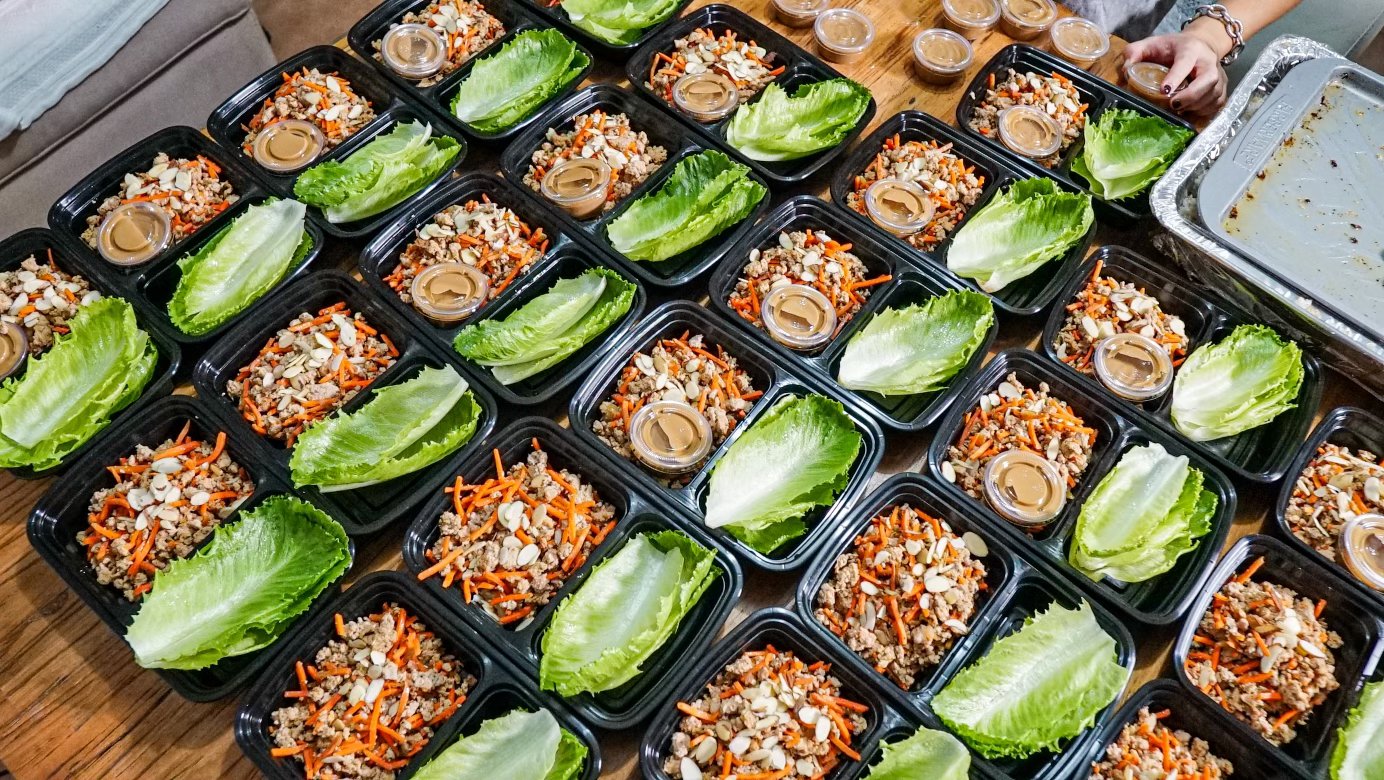 Wraps de lechuga desde arriba